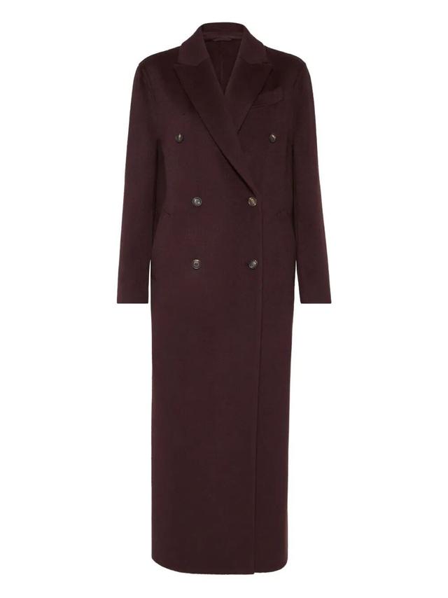 BRUNELLO CUCINELLI Double Cashmere Beaver Coat With Pendant