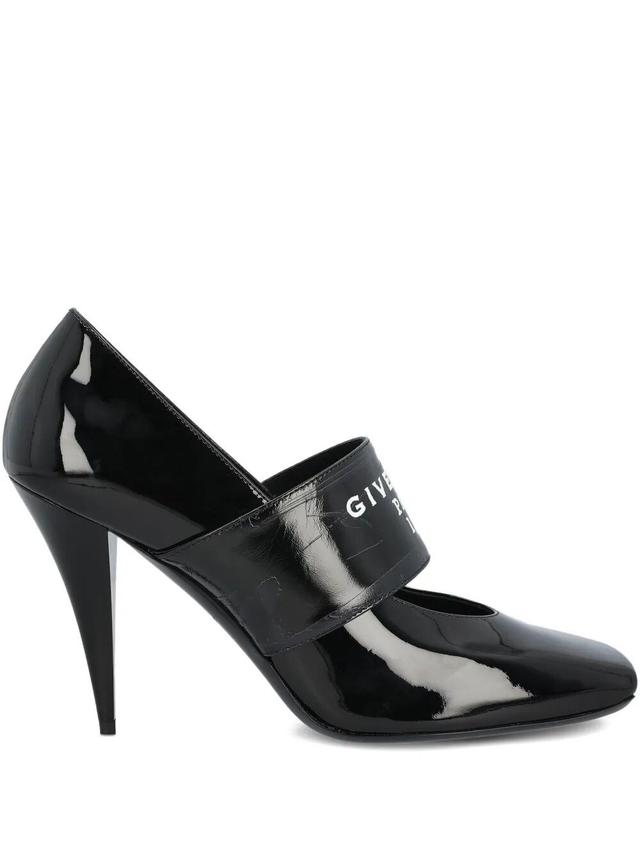 GIVENCHY Sliced Square Givenchy Tape Pumps In Patent Leather