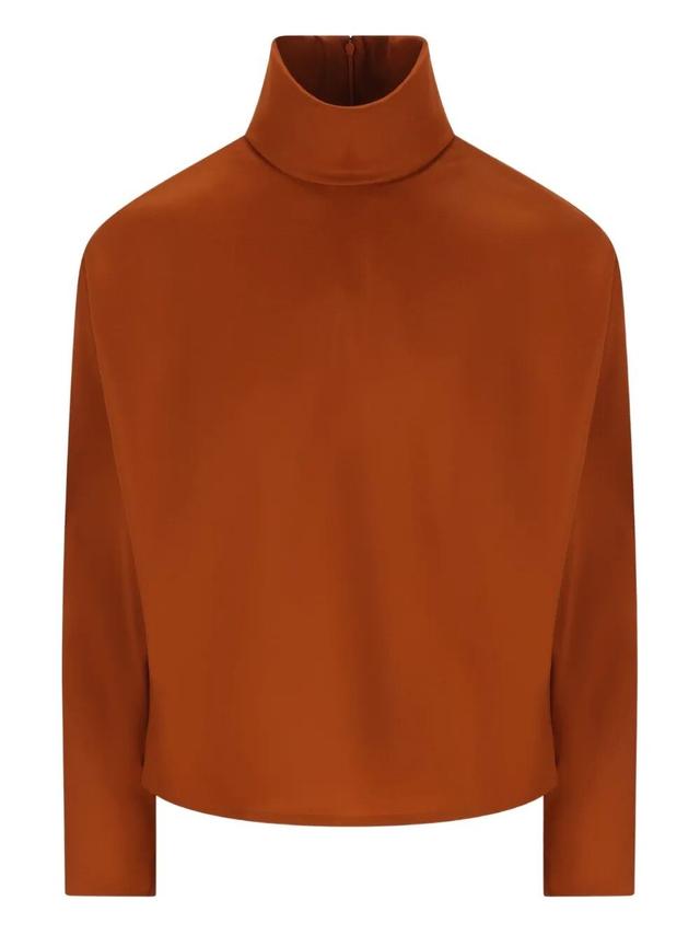 SAINT LAURENT High Neck Satin Top