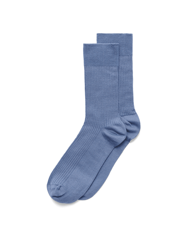 Women's ECCO Vibe Ribbed Crew Socks - Blue