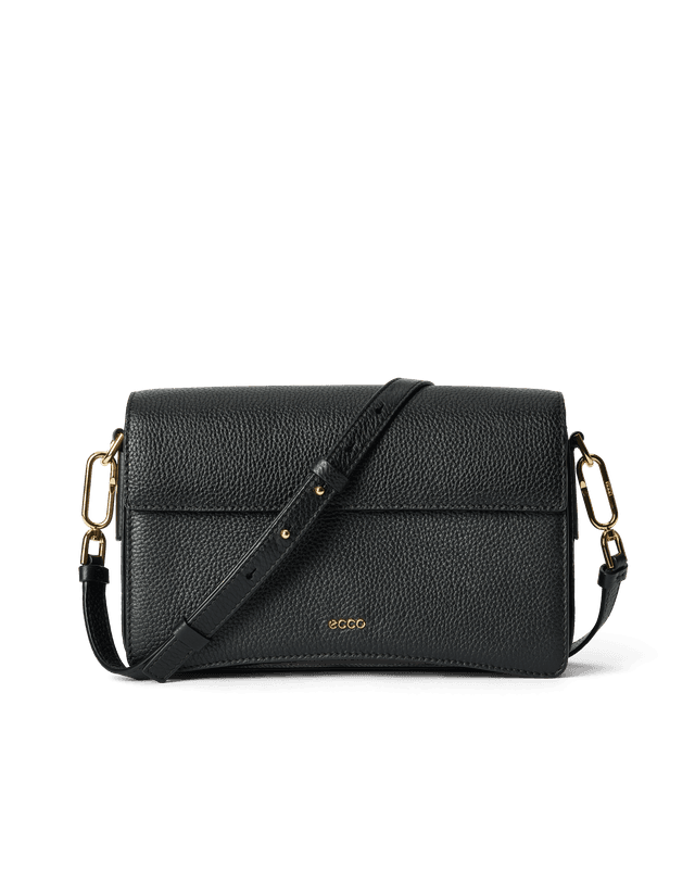 ECCO Pinch Large Pebbled - Leather Pinch Crossbody Bag - Black