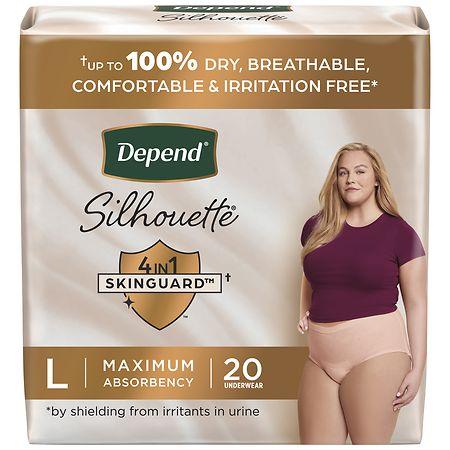 Depend Silhouette Adult Incontinence & Postpartum Bladder Leak Underwear for Women Large - 20.0 ea