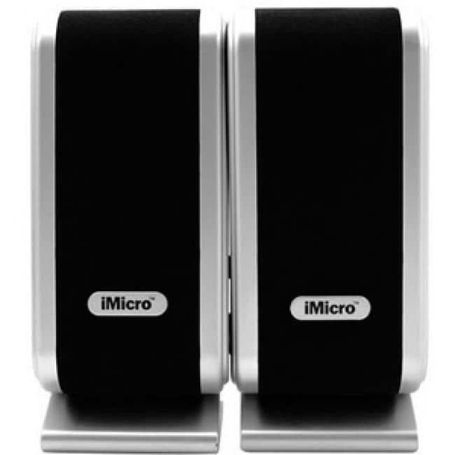 iMicro - 2.0 Speaker System - 14 W RMS - Silver - 160 Hz to 20 kHz - USB - Black