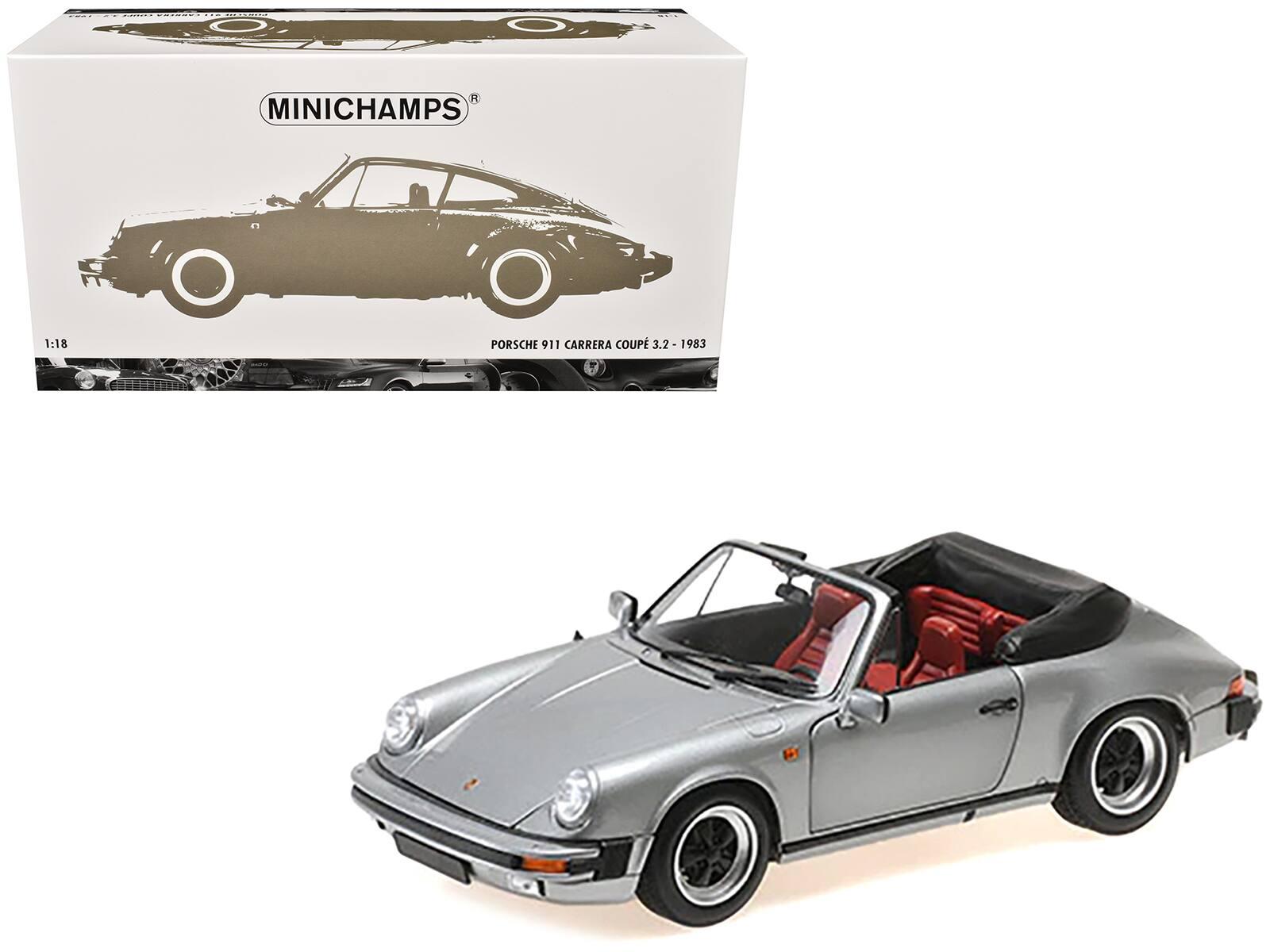 1983 Porsche 911 Carrera Cabriolet 3.2 1/18 Diecast Model Car by Minichamps - Gray Metallic