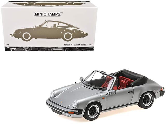 1983 Porsche 911 Carrera Cabriolet 3.2 1/18 Diecast Model Car by Minichamps - Gray Metallic