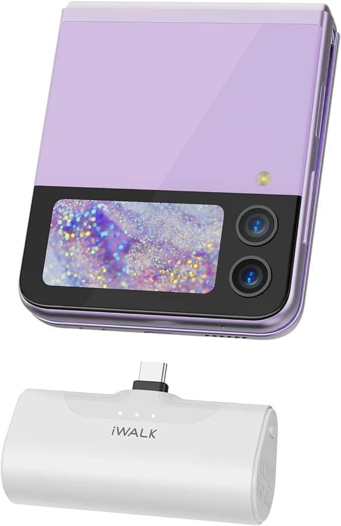 iWalk - Small USB C Portable Phone Charger 4500mAh - White
