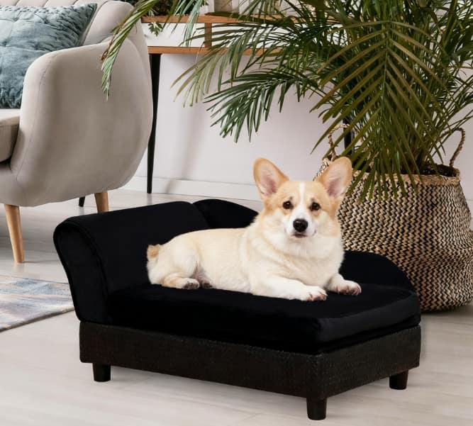 TinyHomie - Small Dog Sofa Bed with Storage - Black