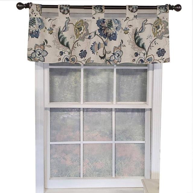 RLF Home - Ophelia Tab Valance All season 4" Tab Valance 45" x 15" - Iris blue