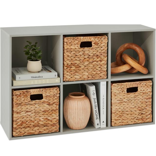 Best Choice Products - 6-Cube Bookshelf, 11in Display Storage System, Organizer w/ Removable Back Panels - Gray