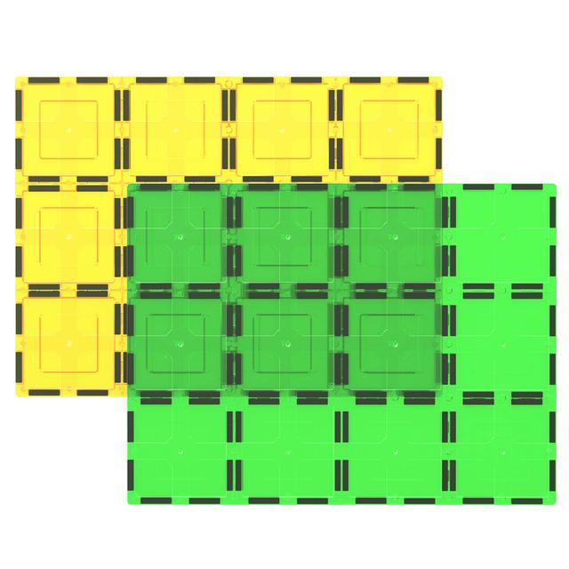 PicassoTiles - PICASSO-TILES Magnetic Tiles, Magnet Plates for Kids, Construction STEM Building Blocks Educational Toy, X-Large 2PCS - Multicolor