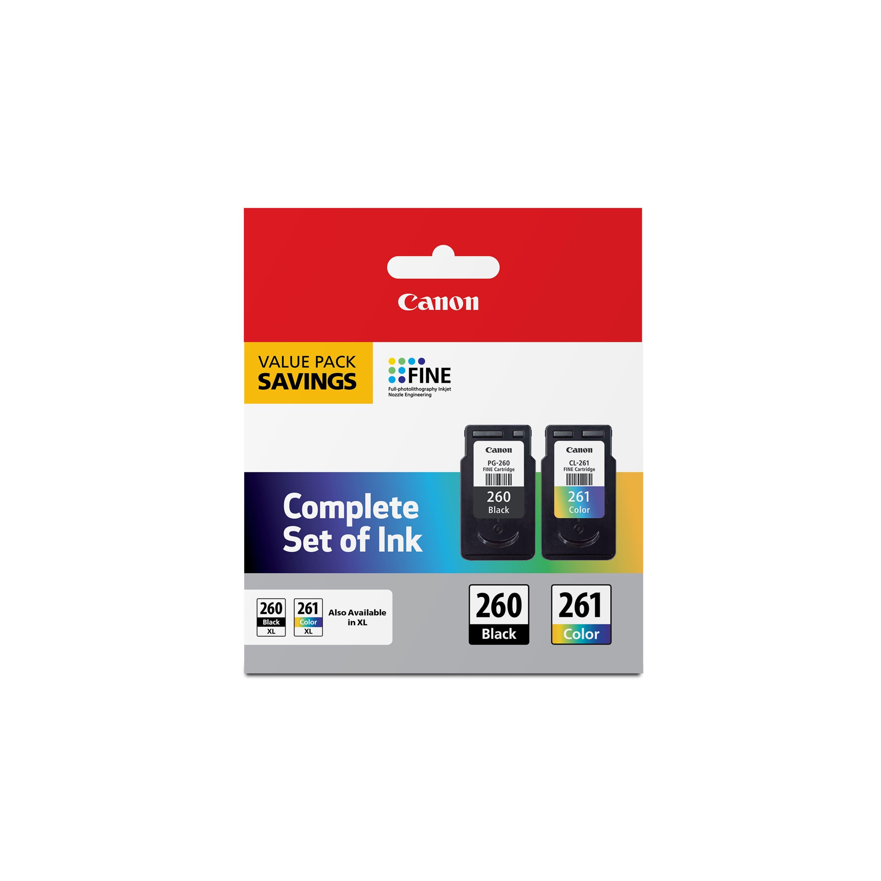 Canon - PG-260 / CL-261 2-Pack Standard Capacity Ink Cartridges - Black/Cyan/Magenta/Yellow