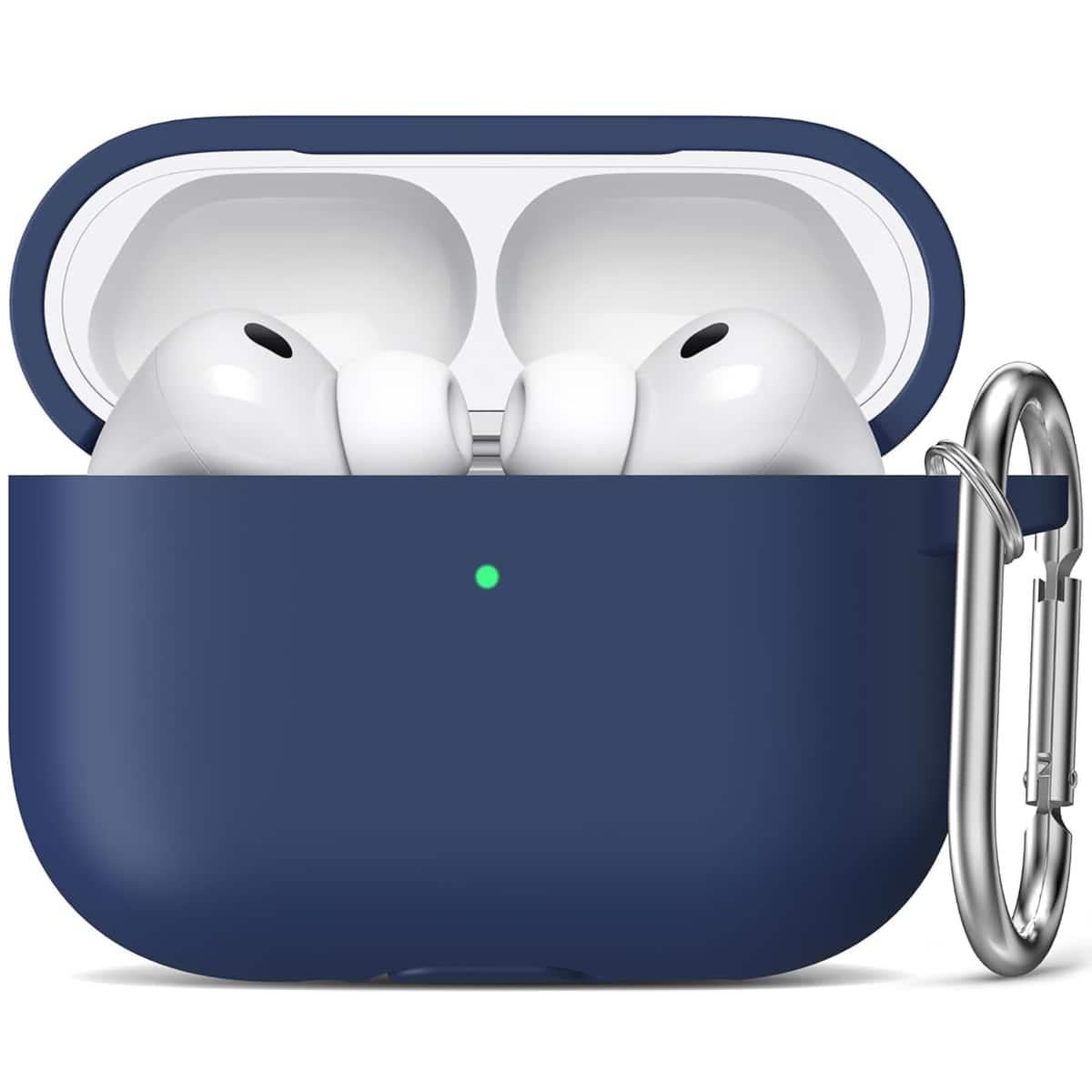 Entronix - Case Compatible with AirPods Pro 3rd Gen - Soft-Touch Liquid Silicone - Navy Blue