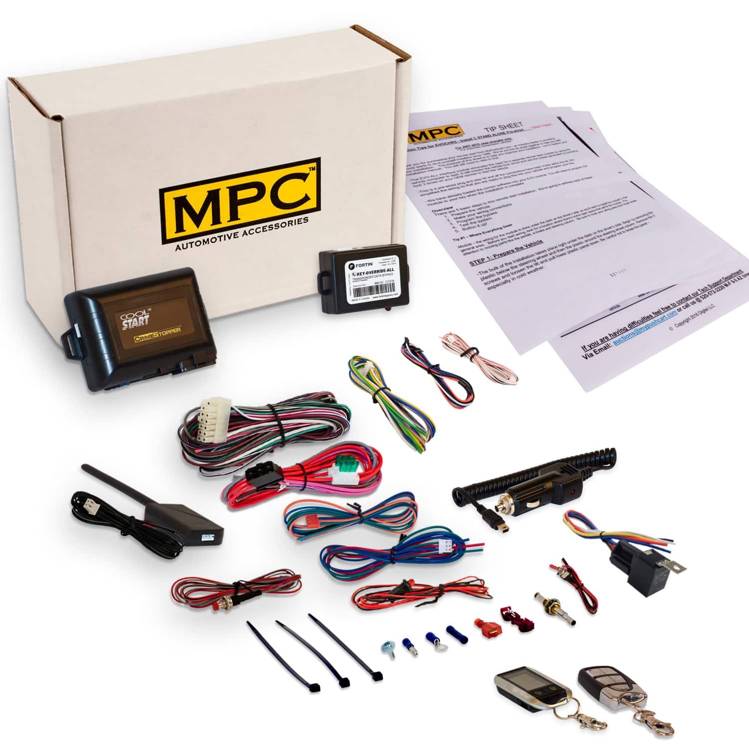 MPC - Complete 2-Way LCD Remote Start-Keyless Entry For 2010-2012 Ford Crown Victoria - Black