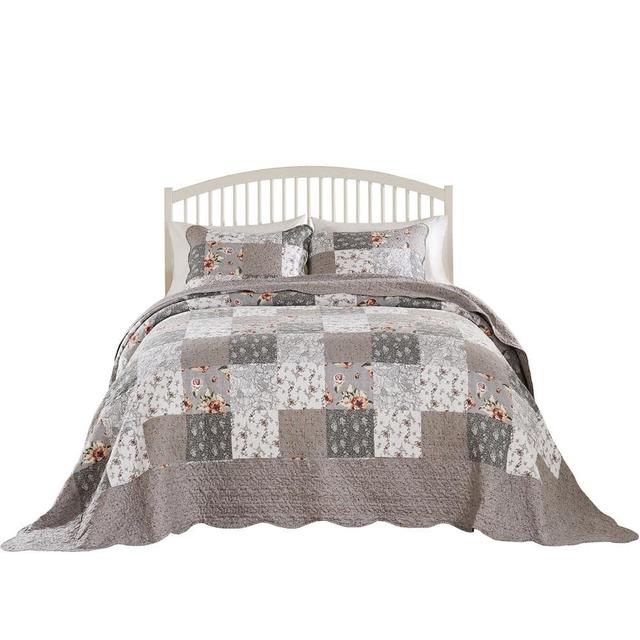 Barefoot Bungalow - Giulia Luxurious Modern Design 3 Pieces Bedspread Set Queen - Multicolor