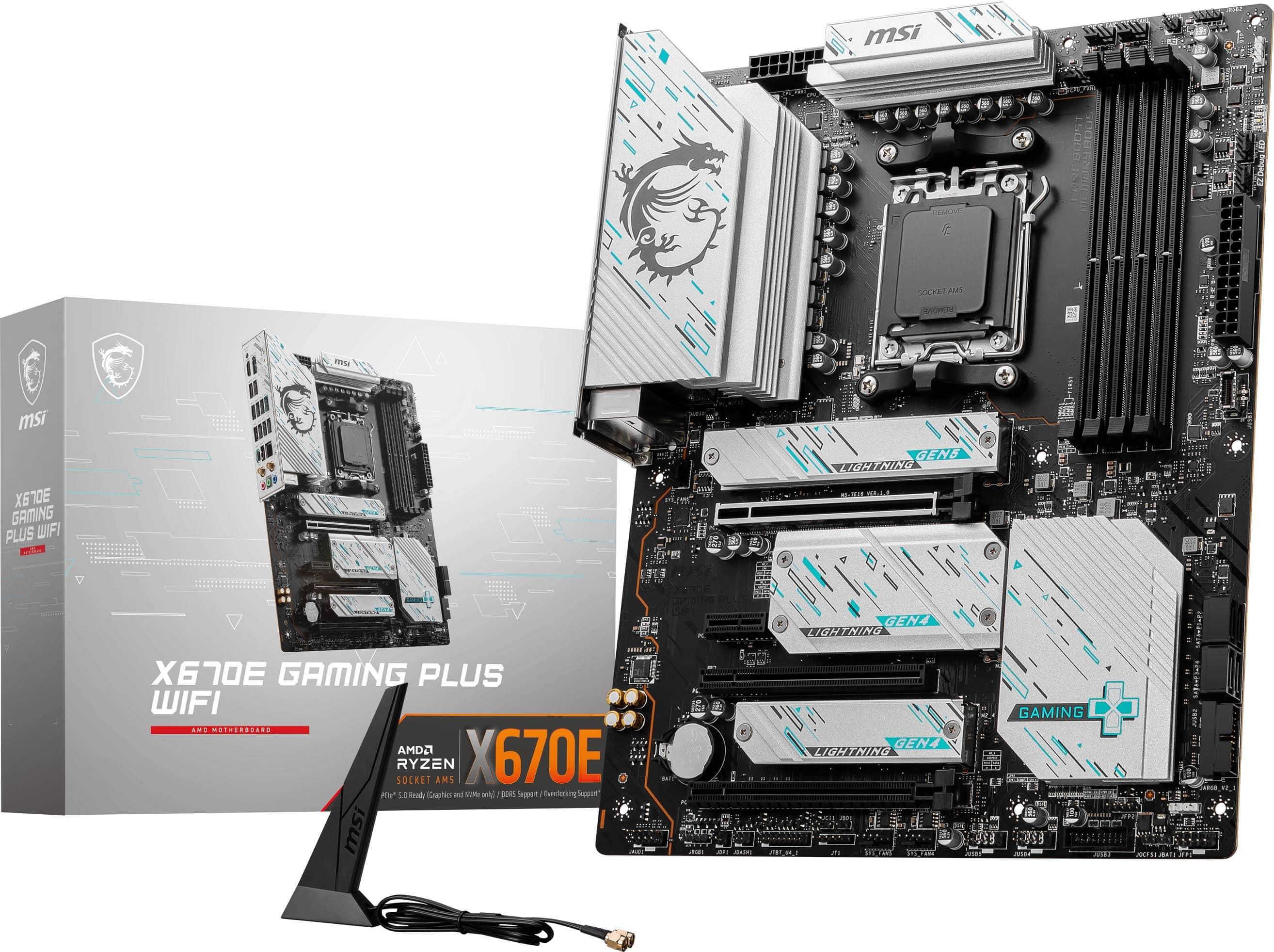 MSI - X670E GAMING PLUS WIFI (Socket AM5) AMD X670 ATX DDR5 Wi-Fi 7 Motherboard - Black