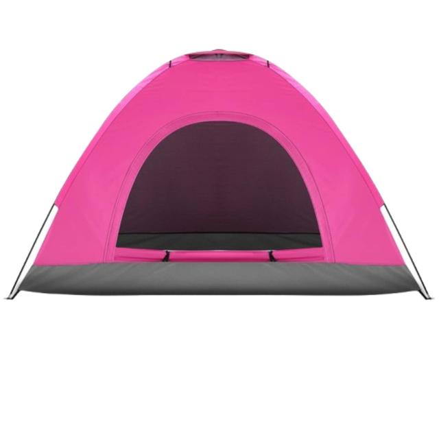 Home Collection - Portable 3-4 Person Dome Camping Tent Waterproof Outdoor Shelter with Carry Bag - Pink