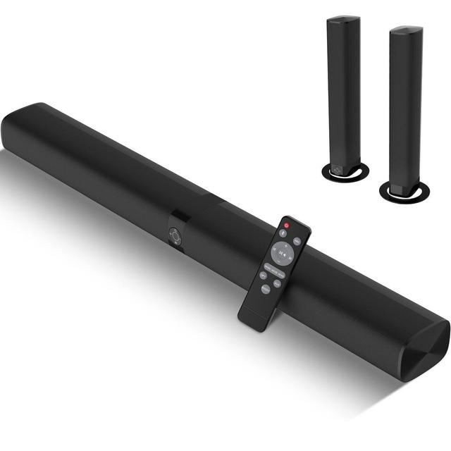 MOVSSOU - Bluetooth Soundbar Auto Volume Boost 2 in 1 Separable Bluetooth/ARC/Opt/AUX Connect Soundbar - Black