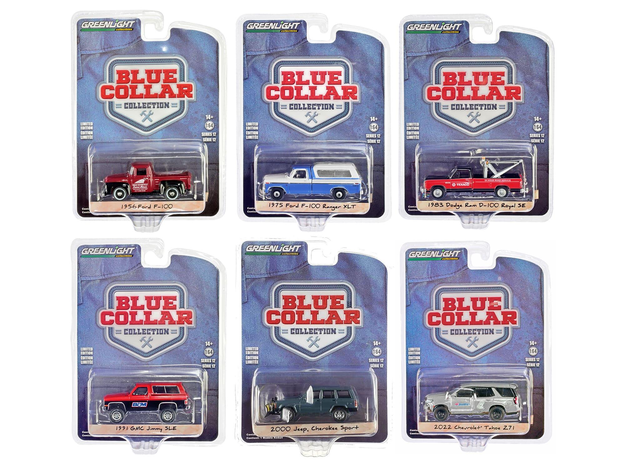 "Blue Collar Collection" Set of 6 pieces Series 12 1/64 Diecast Model Cars by Greenlight - Multi