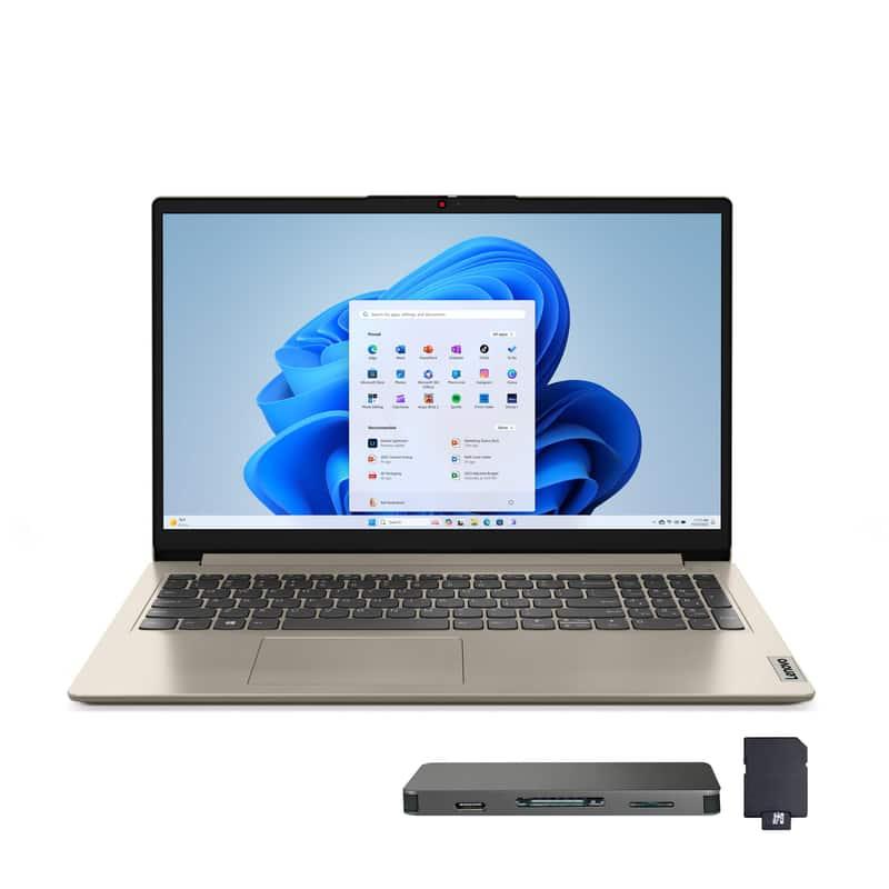 Lenovo - IdeaPad 1 15.6" HD Laptop,Intel N4500,20GB RAM,1TB SSD+1TB Dock Set+128GB eMMC,1 Year Office 365,Win 11 - Sand