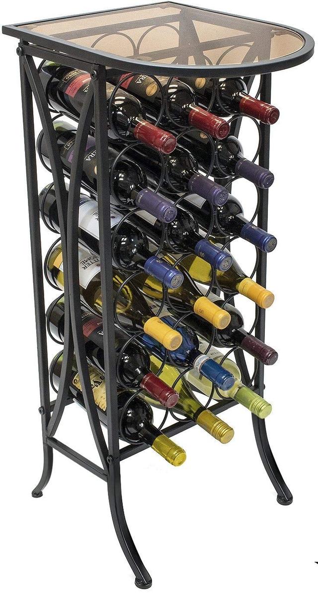 Sorbus - Chateau Style Wine Bottle Rack for Home and Cellar - Black