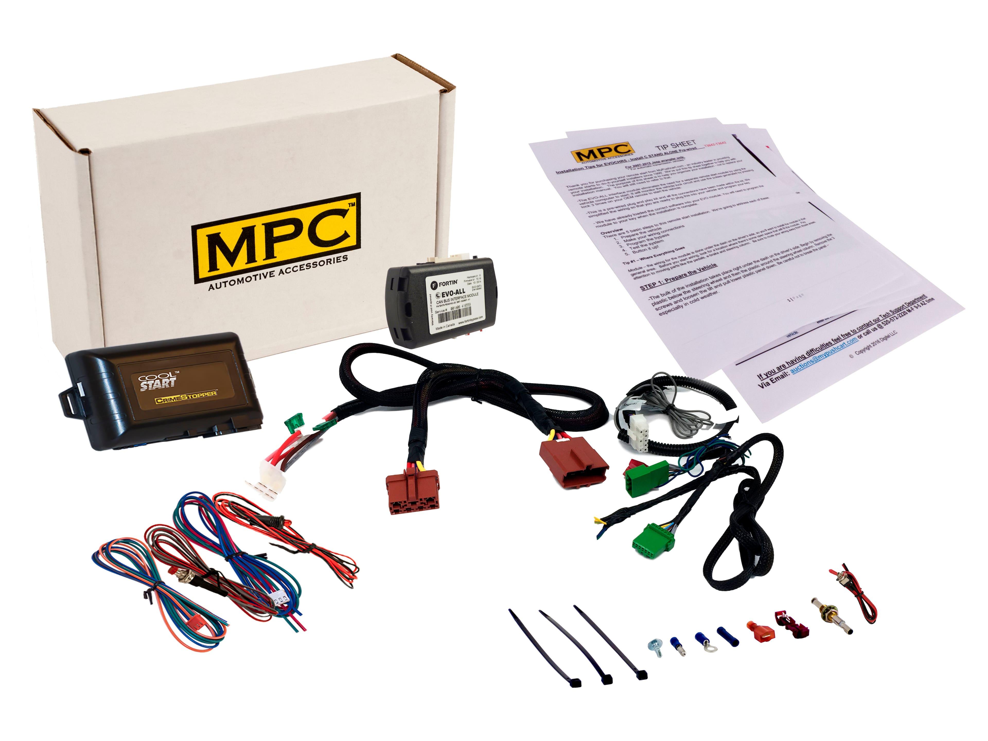 MPC - Complete Factory Remote Activated Remote Start Kit For 2009-2014 Honda Fit - Black