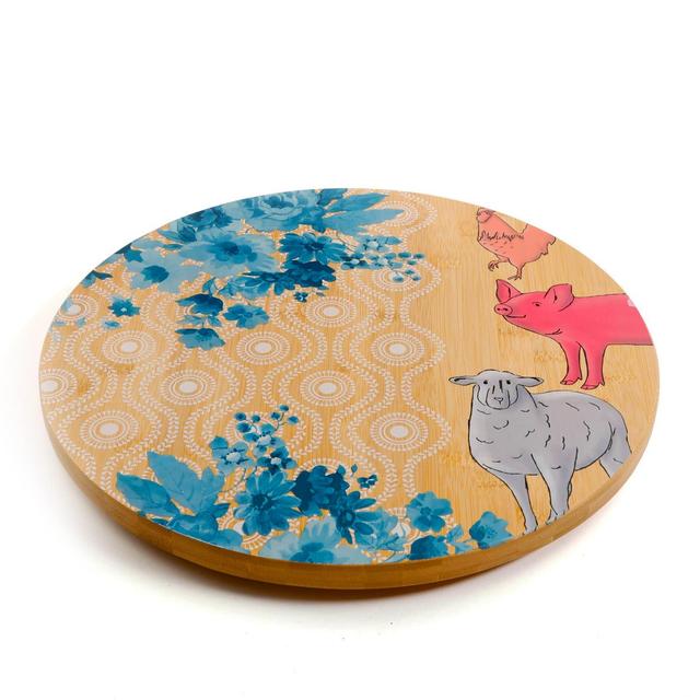 Gibson - Urban Market Life on the Farm 13 Inch Bamboo Lazy Susan Turntable - Brown