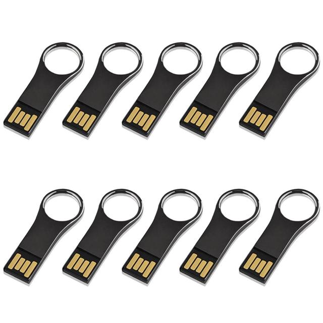 Stock Preferred - 10-Pack 64GB USB 2.0 Metal Waterproof Flash Drives - Black