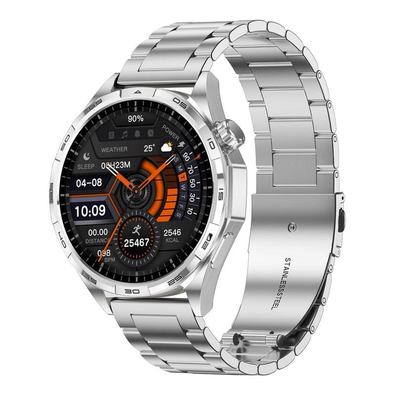 SKRAN - Smart Watch with 1.5" Touchscreen, Bluetooth Calling,Heart Rate and Blood Oxygen Monitoring,Sedentary Reminder -Steel - Silver - (2026)