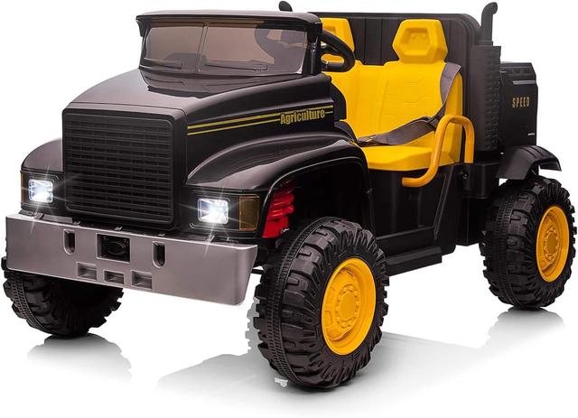 Homhougo - Ride On Car for Kids Baby Car with Remote Control Electric UTV Vehicles with Dump Bed, 24V Kids Electric Car, 4WD Power - Black