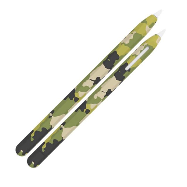 Stock Preferred - Camouflage Silicone Sleeve Soft Grip Skin Cover Case For Apple Pencil 2nd Generation - Green