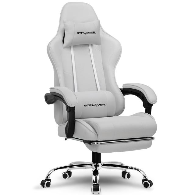 GTPlayer - Gaming Chair Breathable Fabric Ergonomic Computer Desk Chair - Light Gray