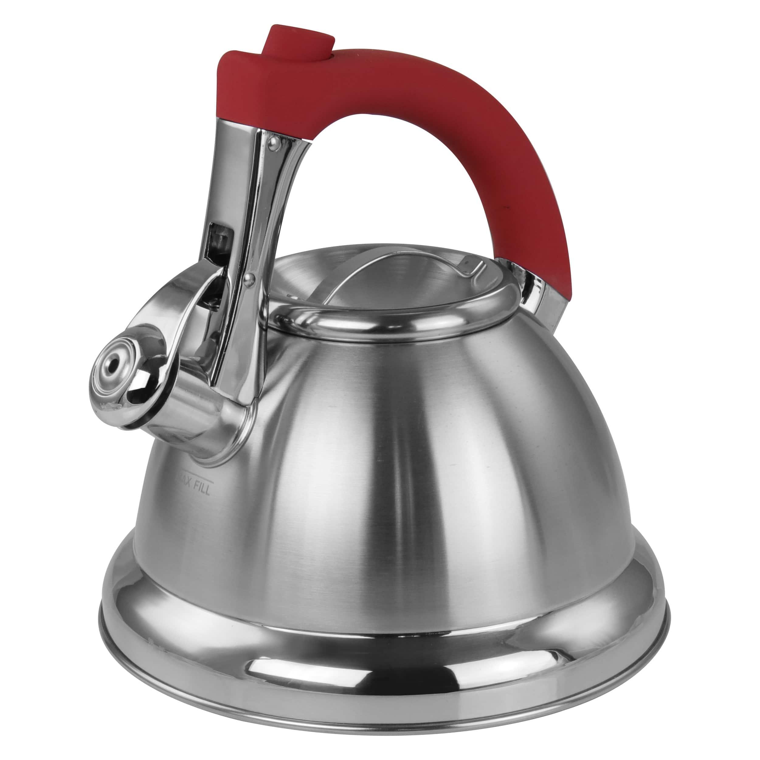 Mr. Coffee - 1.8 quart Stainless Steel Whistling Tea Kettle - Silver