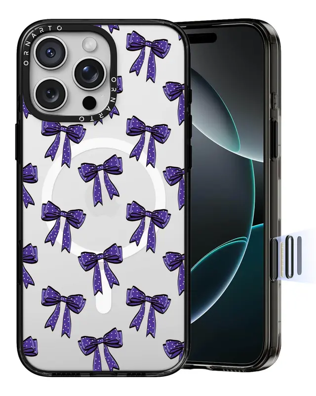 Ornarto - Vistique for iPhone 16 Pro Case 6.3",Compatible with MagSafe,Clear Glossy Pattern Phone Case - Vintage Dotty