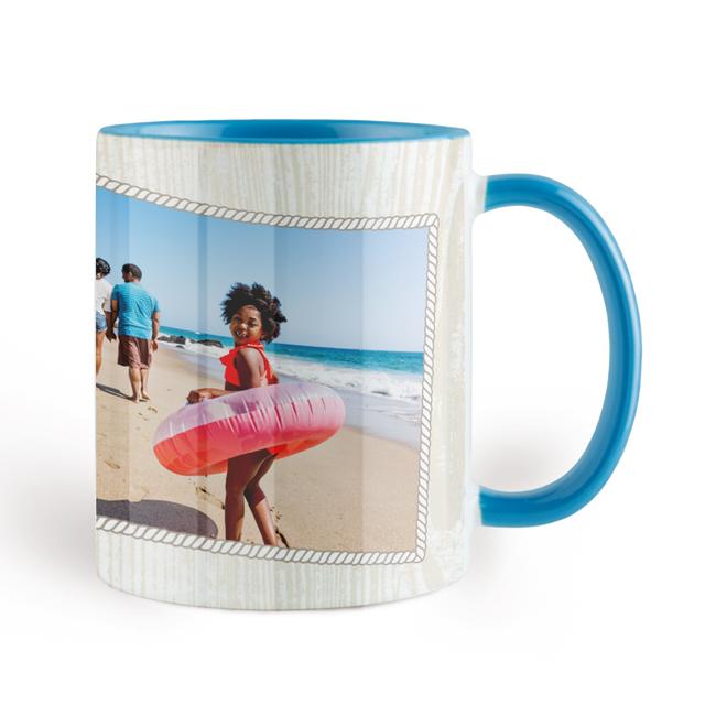 Sky Blue Color Accent Coffee Mugs: 11oz, Ceramic, by Snapfish