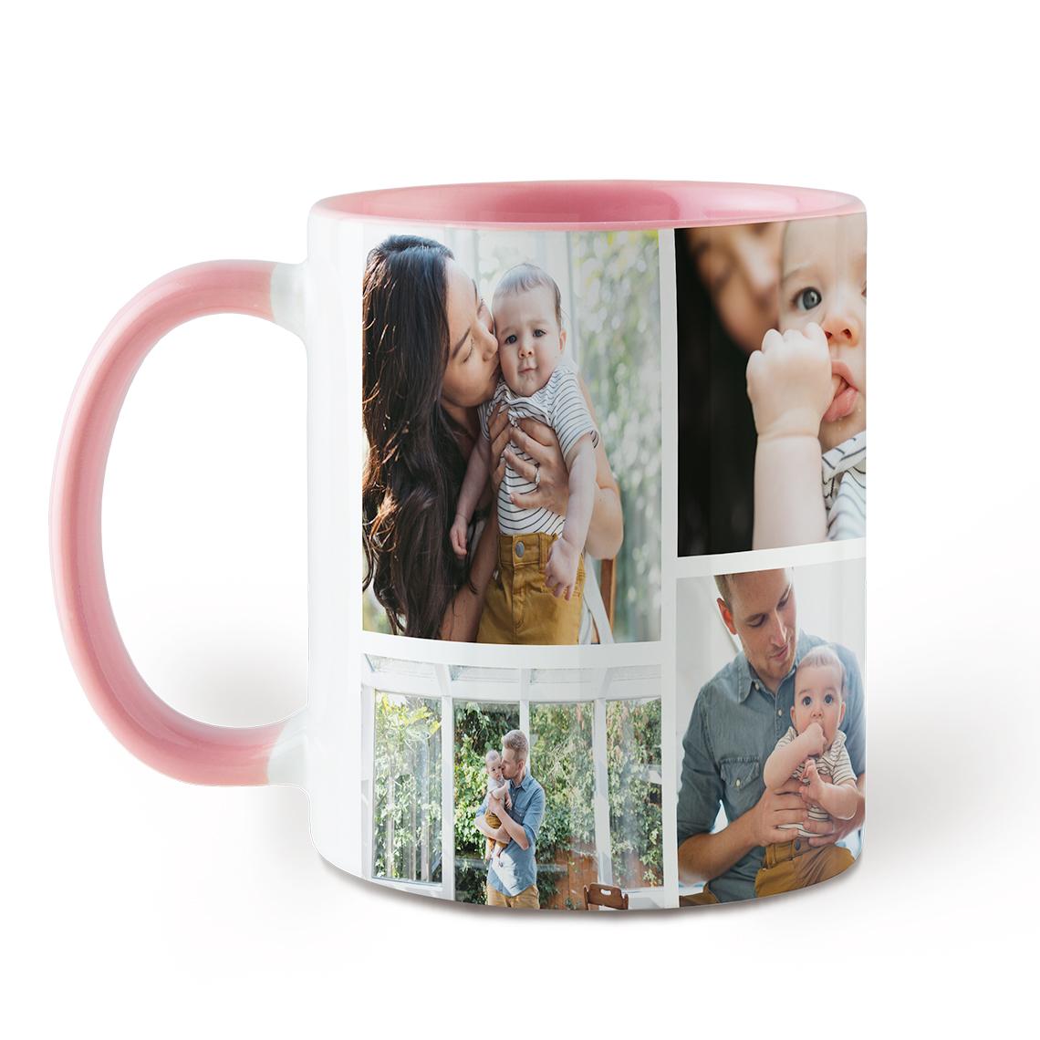 Pink Color Accent Collage Coffee Mugs: 11oz, Ceramic, by Snapfish
