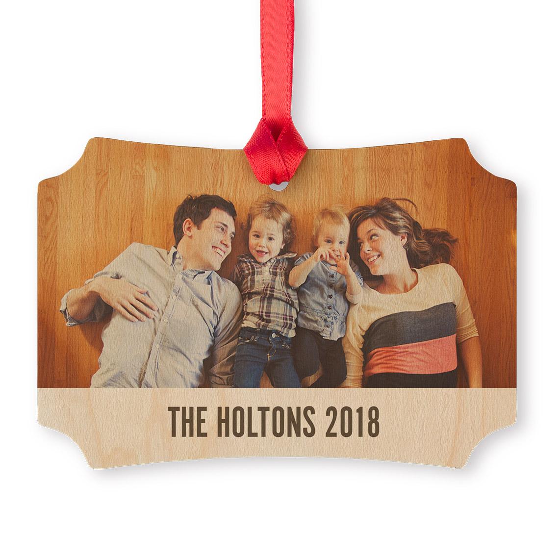 Rustic Maple Scalloped Photo Ornaments: Christmas, 4x2.75, by Snapfish