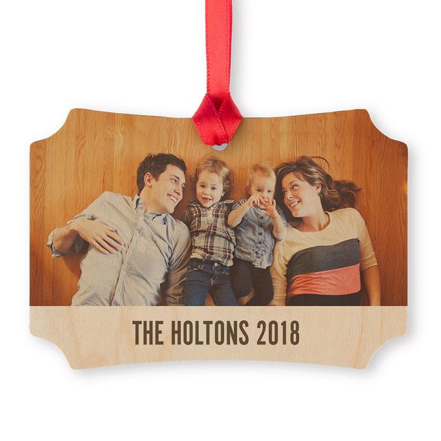 Rustic Maple Scalloped Photo Ornaments: Christmas, 4x2.75, by Snapfish