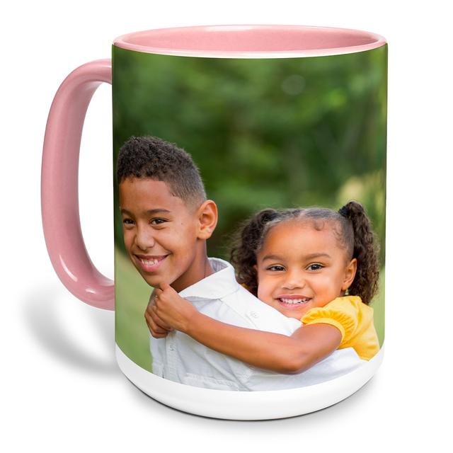 Pink Color Accent Coffee Mugs: 15oz, Ceramic, by Snapfish