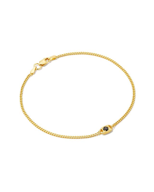 Kendra Scott Delaney 18k Gold Vermeil Curb Chain Bracelet in Black | Spinel