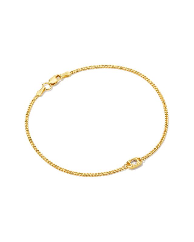 Kendra Scott Delaney 18k Gold Vermeil Curb Chain Bracelet in White | Sapphire