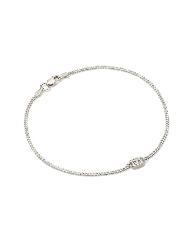 Kendra Scott Delaney Sterling Silver Curb Chain Bracelet in White | Sapphire