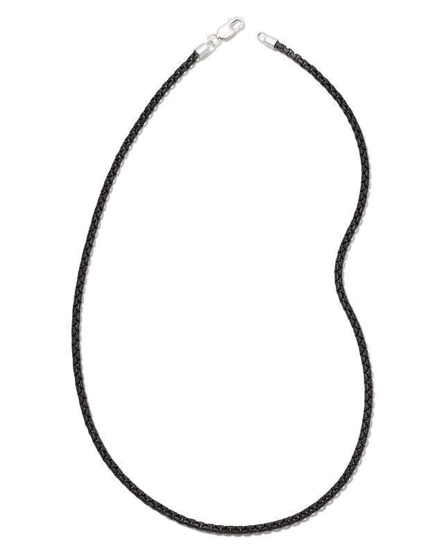 Kendra Scott Beck 24" Thin Round Box Chain Necklace in Hematite | Metal