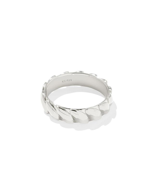 Kendra Scott Tyler Wide Band Ring in Sterling Silver | Metal | Size 7