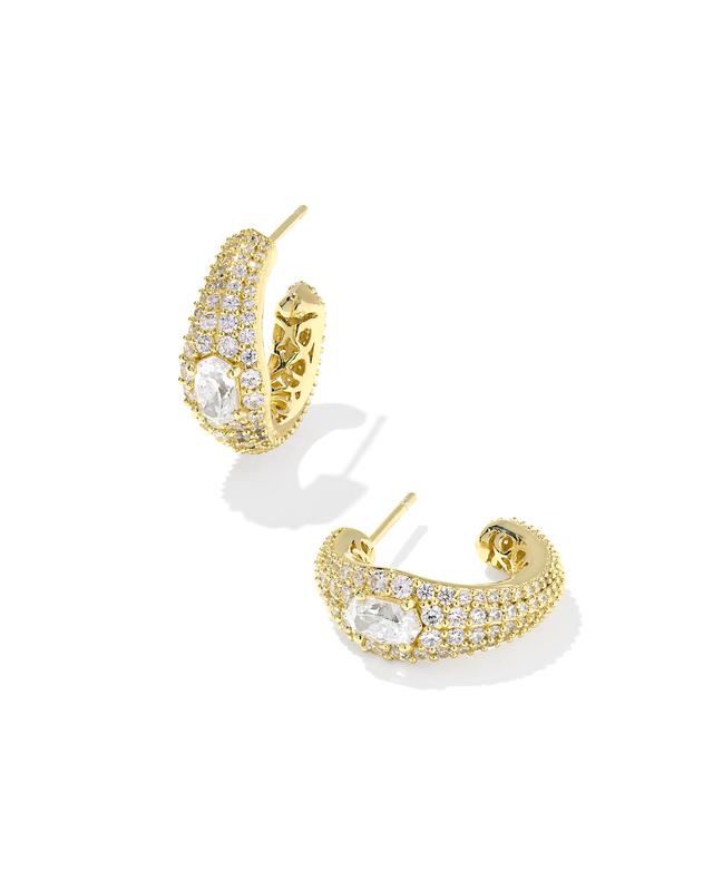 Kendra Scott Bella Gold Hoop Earrings | Cubic Zirconia