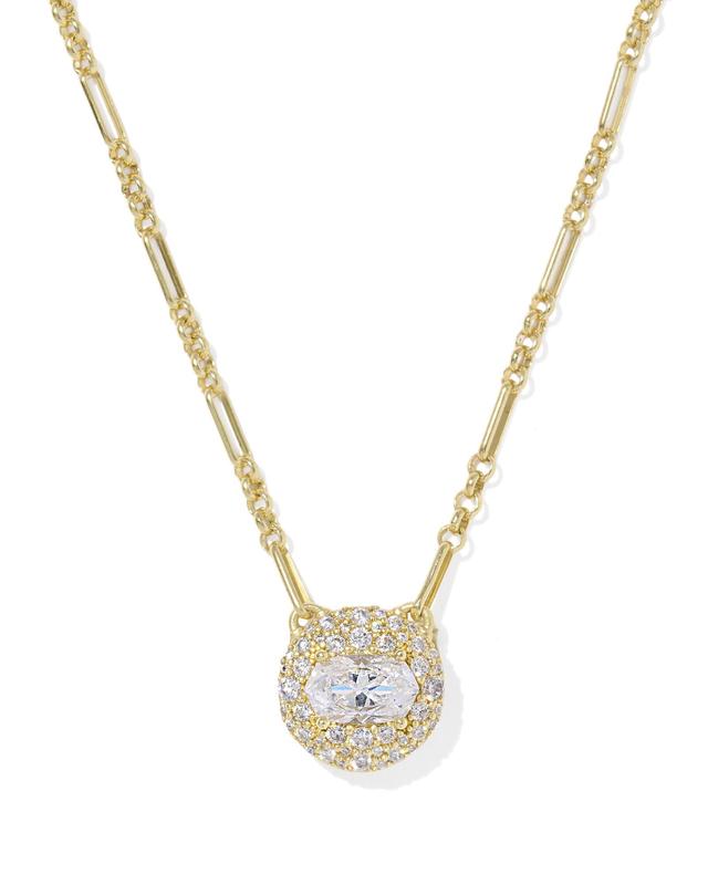 Kendra Scott Bella Gold Short Pendant Necklace | Cubic Zirconia