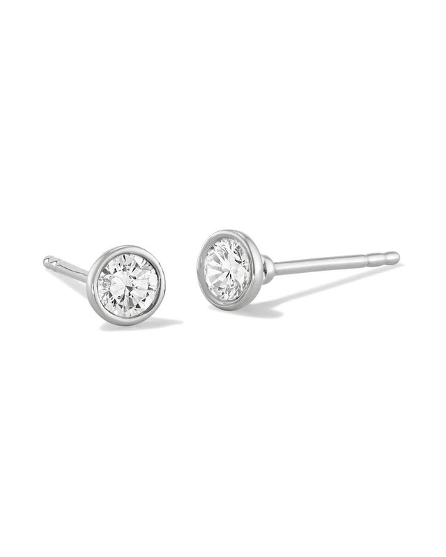 Kendra Scott 1 ct Lab Grown White Diamond Audrey Stud Earrings in 14k White Gold | Diamonds