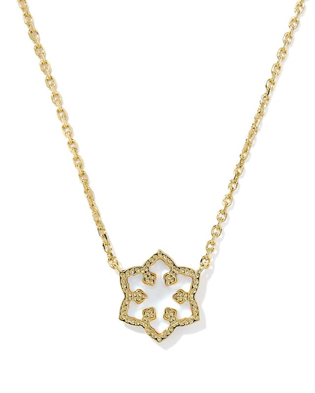 Kendra Scott Snowflake Gold Short Pendant Necklace | Dichroic Glass