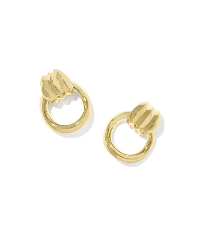 Kendra Scott Mikki Gold Open Frame Earrings | Metal