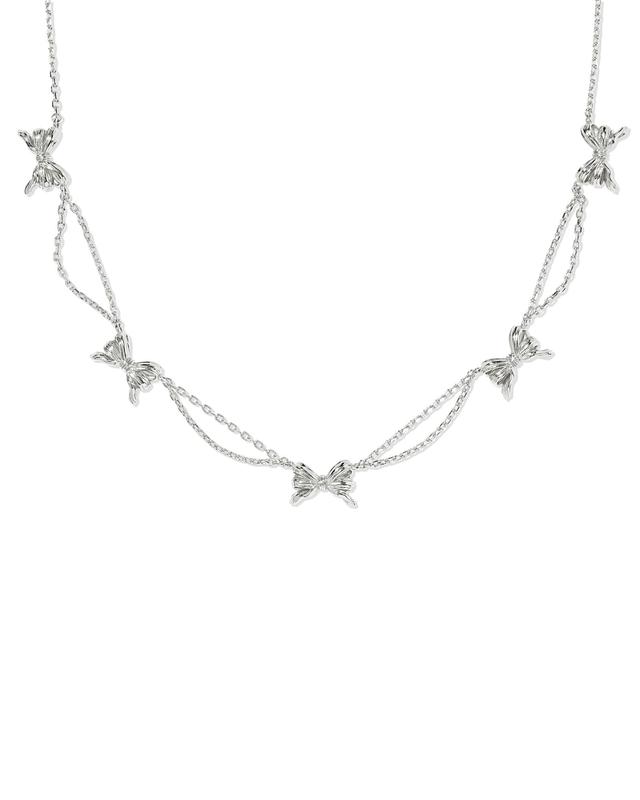 Kendra Scott Bow Silver Strand Necklace | Metal