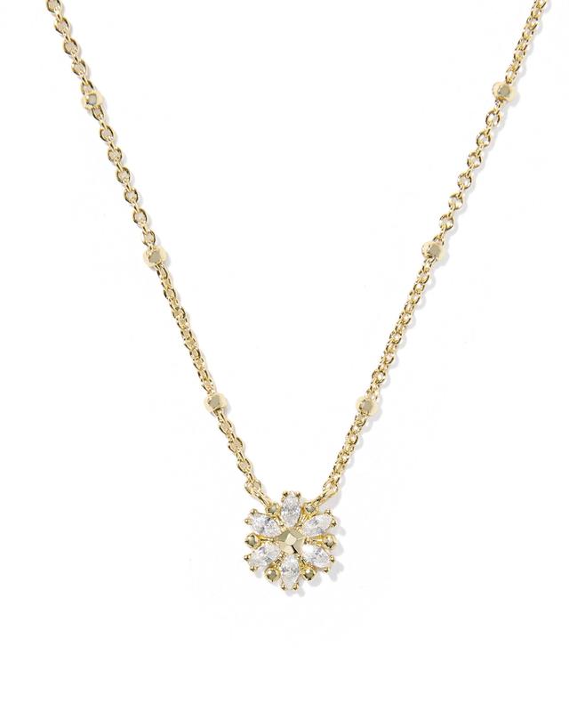 Kendra Scott Mylah Gold Short Pendant Necklace | Cubic Zirconia
